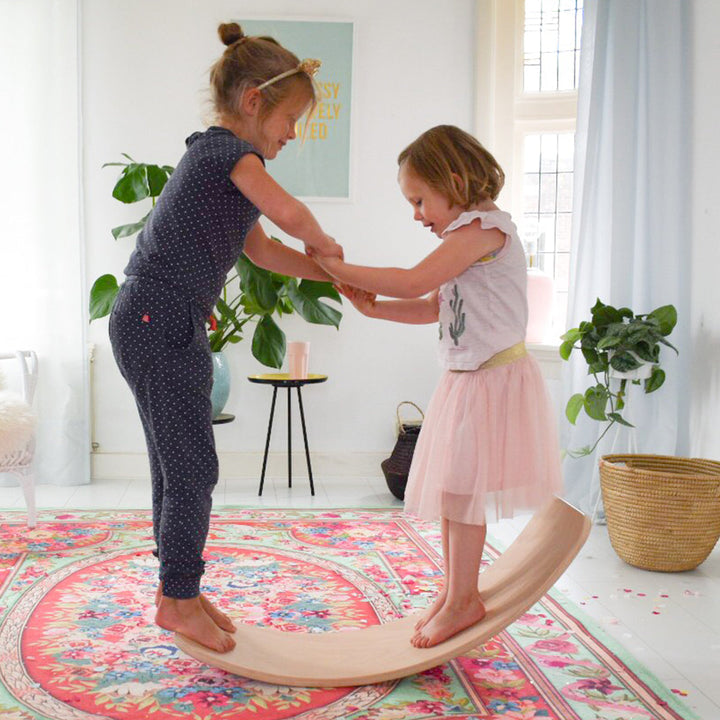 Wobbel PRO Transparent Lacquer Balance Board - Wild Rose Felt