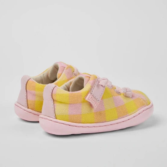 Yellow 2025 plaid sneakers