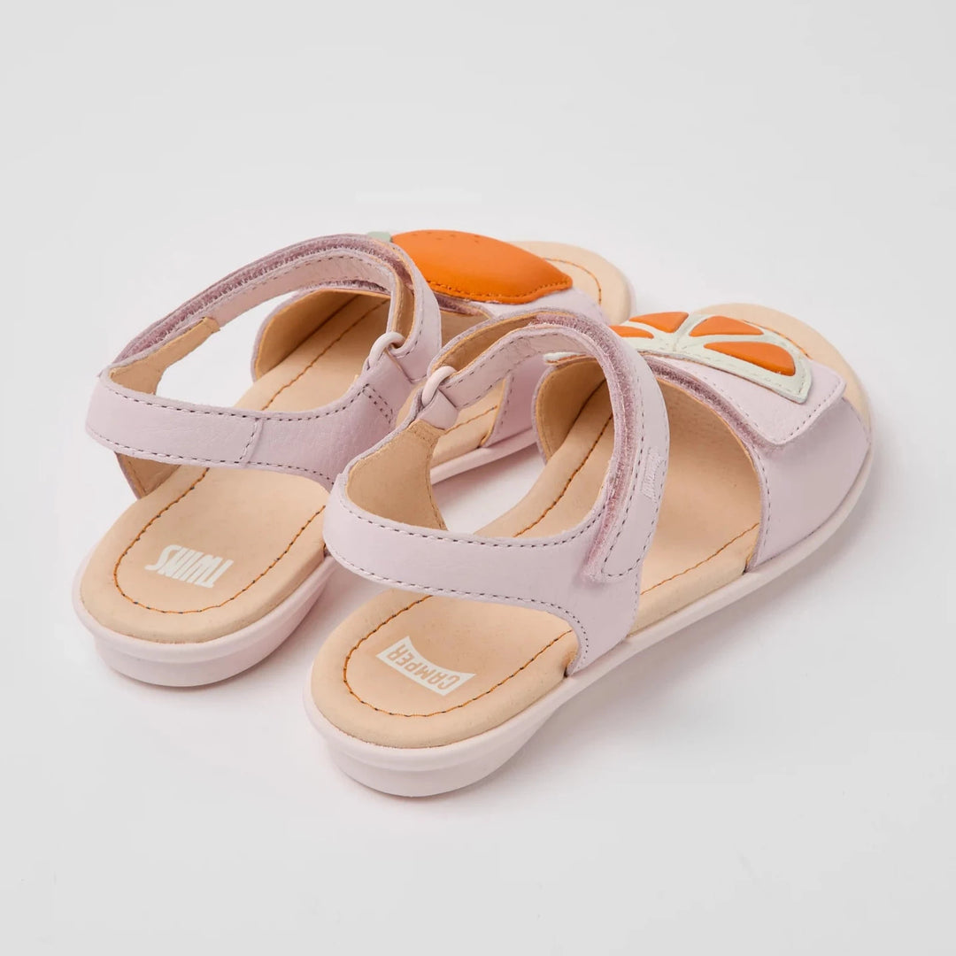 Camper Kids Girl TWINS Pink Leather Sandals