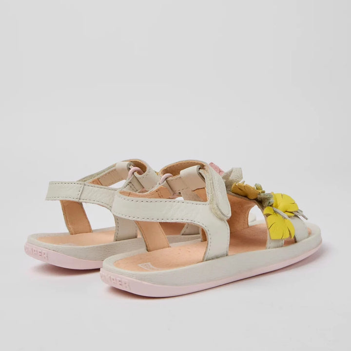 Camper Kids Girl TWINS White Leather Sandals