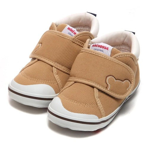 >Miki House Kids Baby Second Walking Shoes Sneakers [Classic] - Camel
