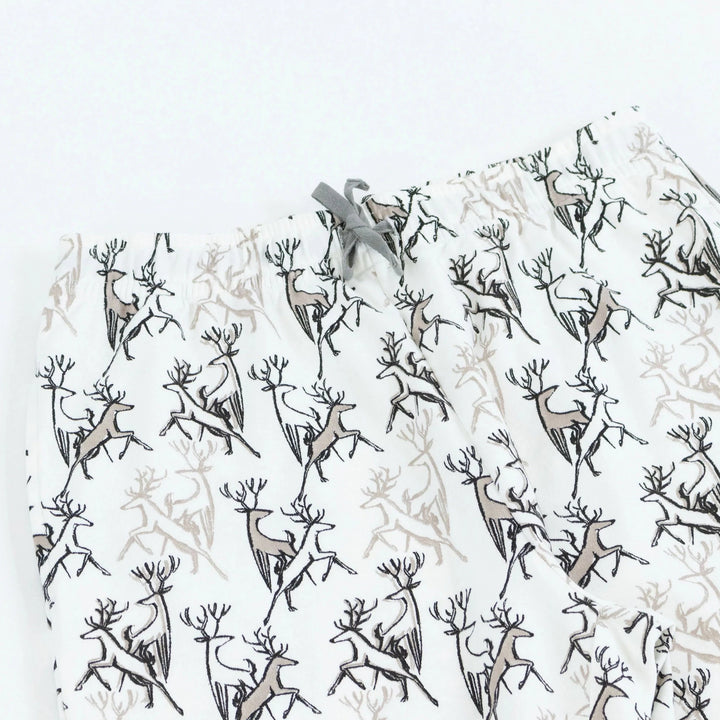 Nest Designs Women's Organic Cotton Long Sleeve Pocket Tee PJ Set - Dear Oh Deer