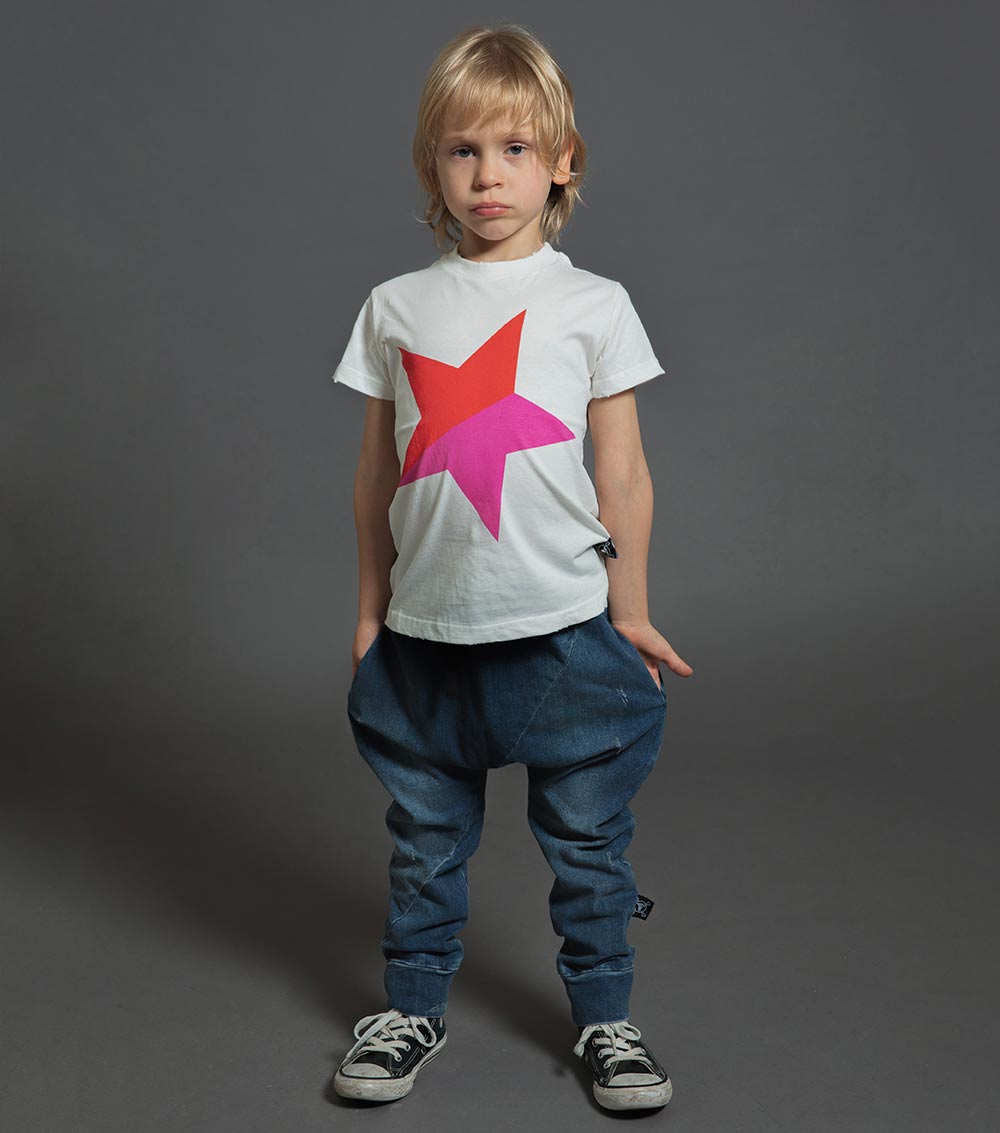 Nununu Kids Colorful STAR T-shirt - White/Red