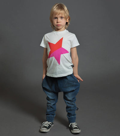 Nununu Kids Colorful STAR T-shirt - White/Red