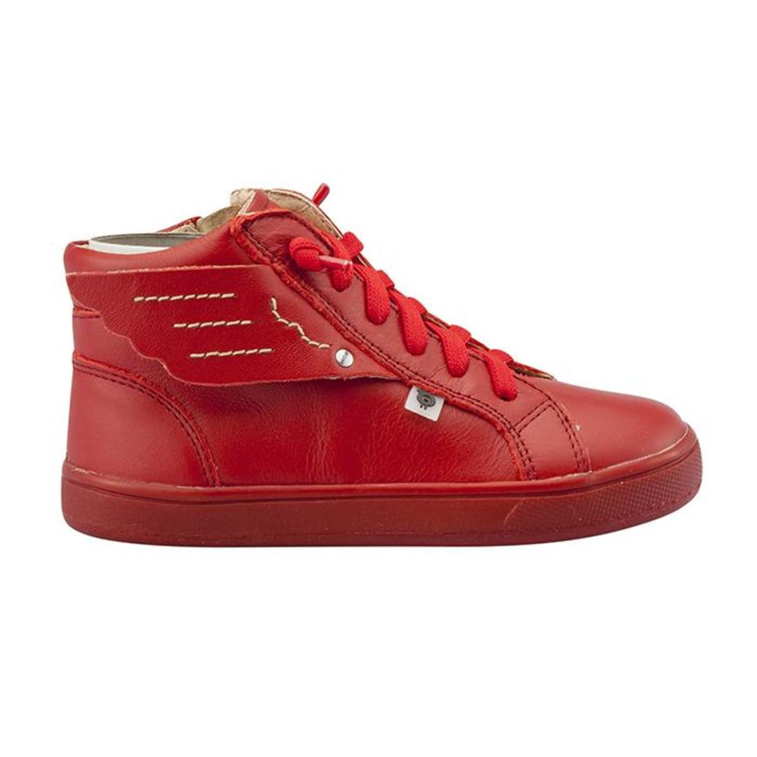 Old Soles Kids 6017 Local Wings Leather Sneakers in Red / Red