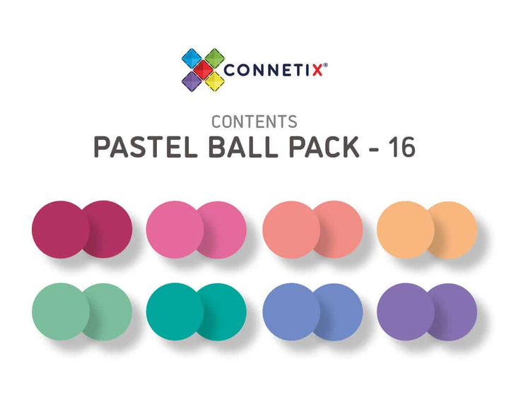 >CONNETIX Pastel Range - 16 Pieces Pastel Replacement Ball Pack