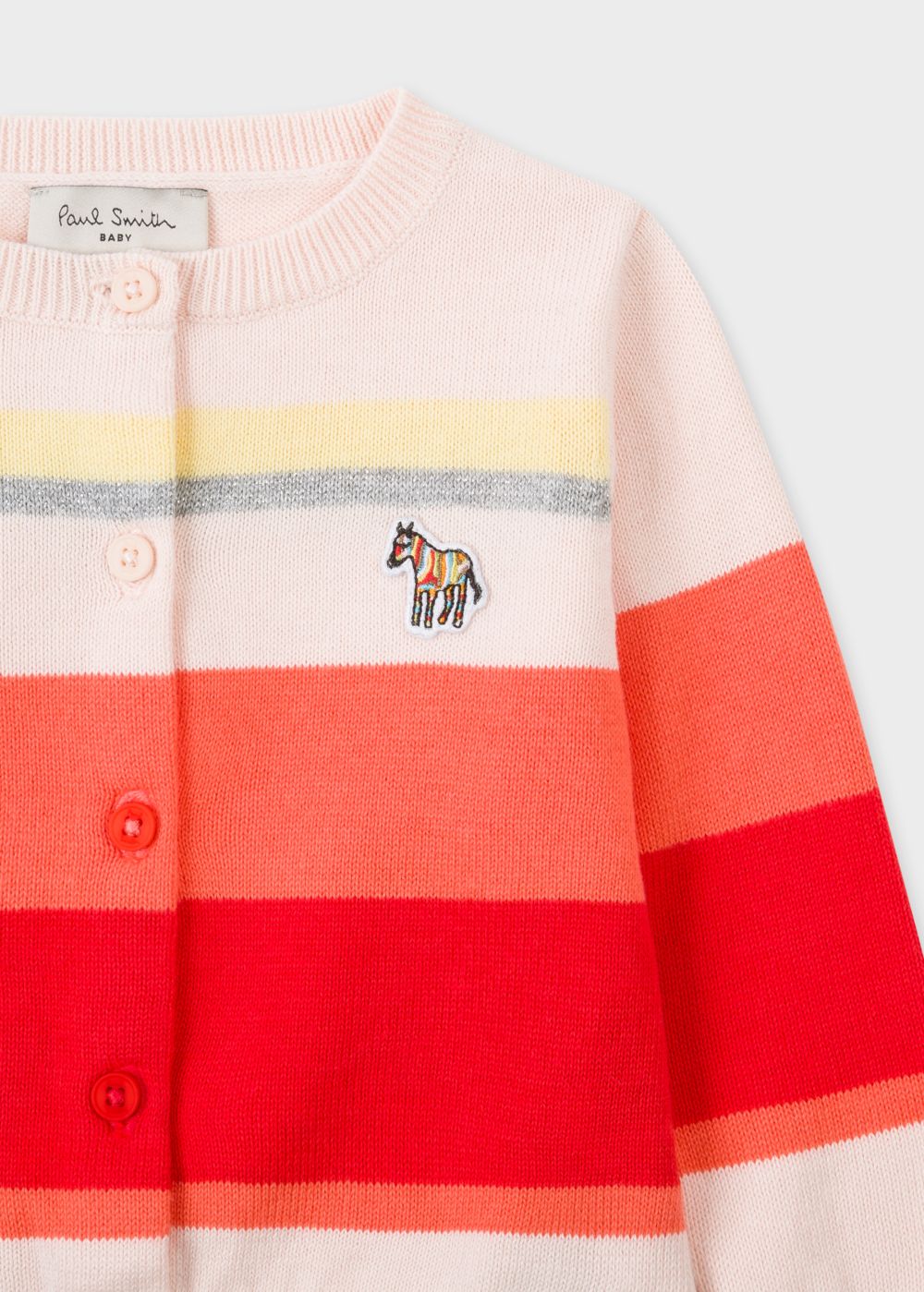 Paul Smith Junior Kids Girls Pink Stripe Zebra Cardigan 5L18012 92