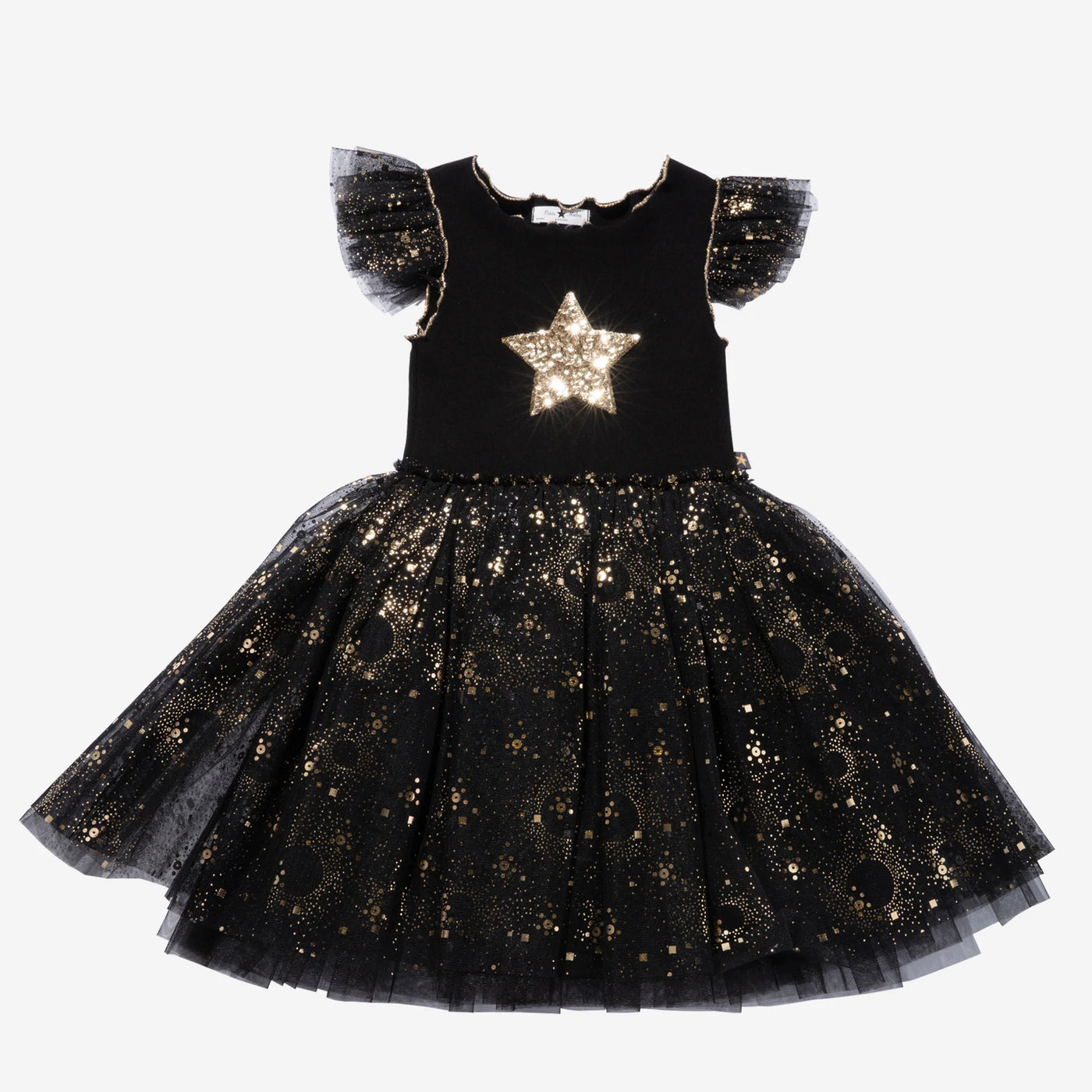Petite Hailey Girl's Sparkle Tutu Dress  - Black