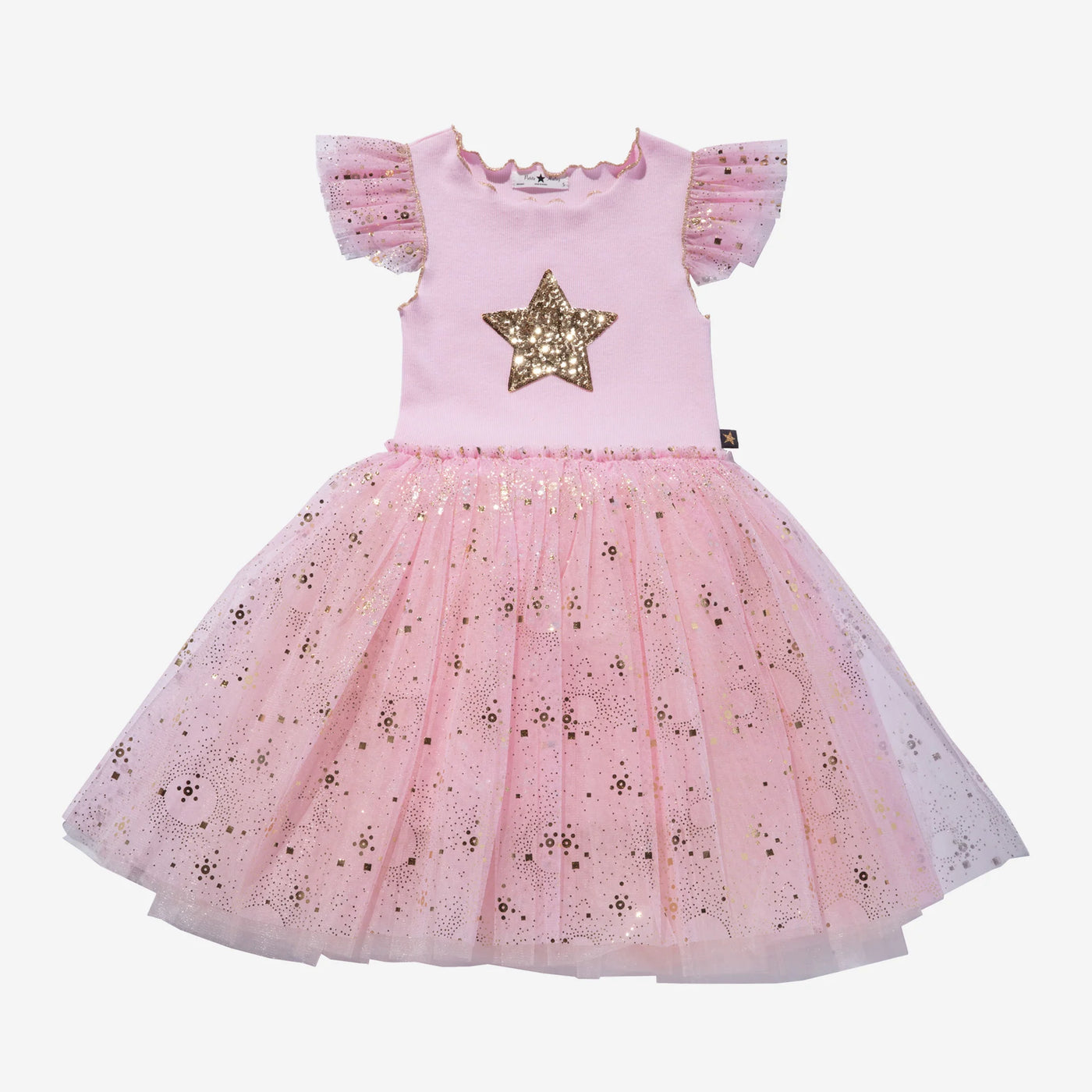 Petite Hailey Girl's Sparkle Tutu Dress  - Pink