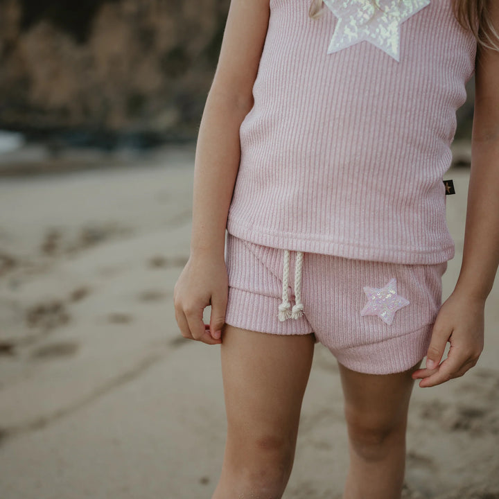 Petite Hailey Girl's Glitter Star Set  - PINK