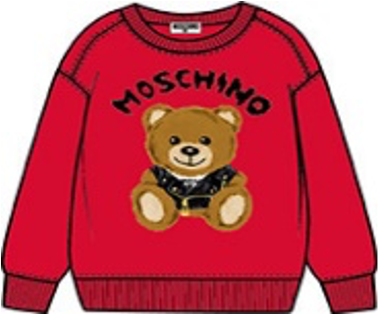 Moschino Kids Teddy Bear Graphic Logo Sweathirt - Poppy Red