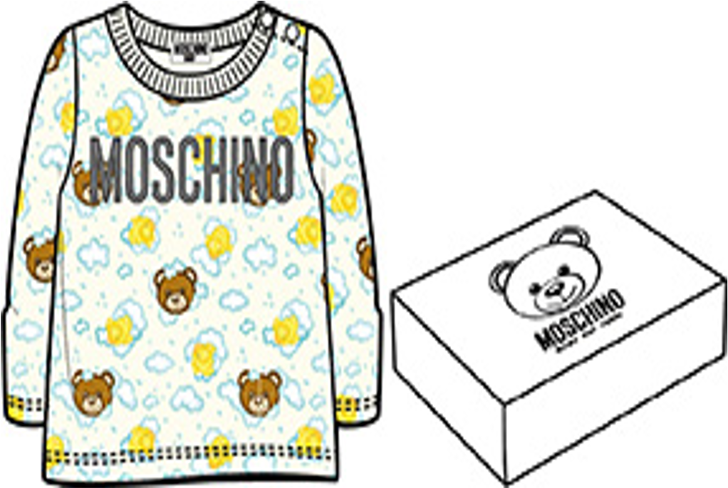 Moschino Kids Long Sleeve T-Shirt Bear Duck Giftbox