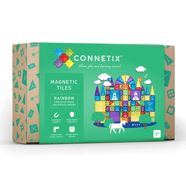 >CONNETIX Rainbow Tiles - 100 Piece Creative Pack