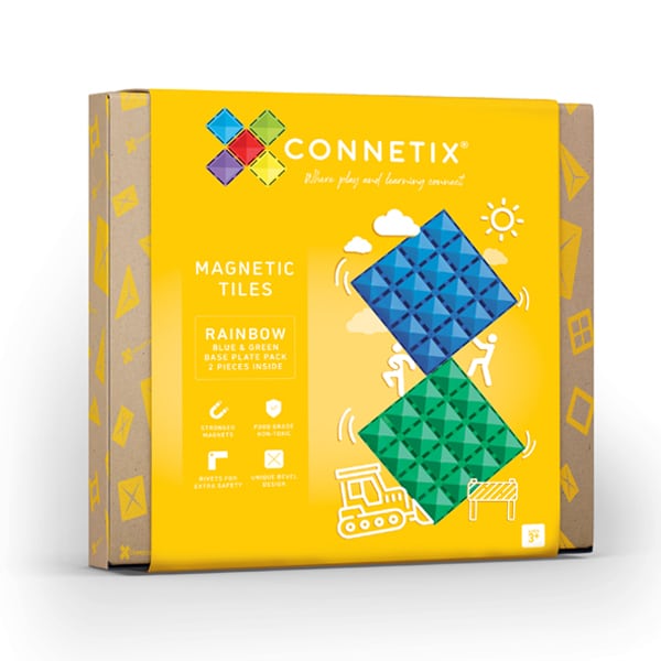 >CONNETIX Rainbow Tiles - 2 Pieces Base Plate Pack