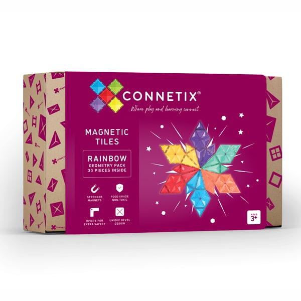 >CONNETIX Rainbow Tiles - 30 Pieces Geometry Pack