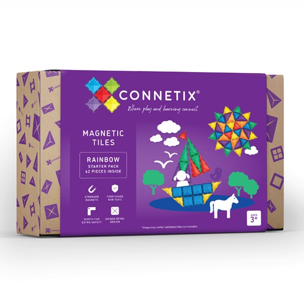 >CONNETIX Rainbow Tiles - 62 Piece Set Starter Pack