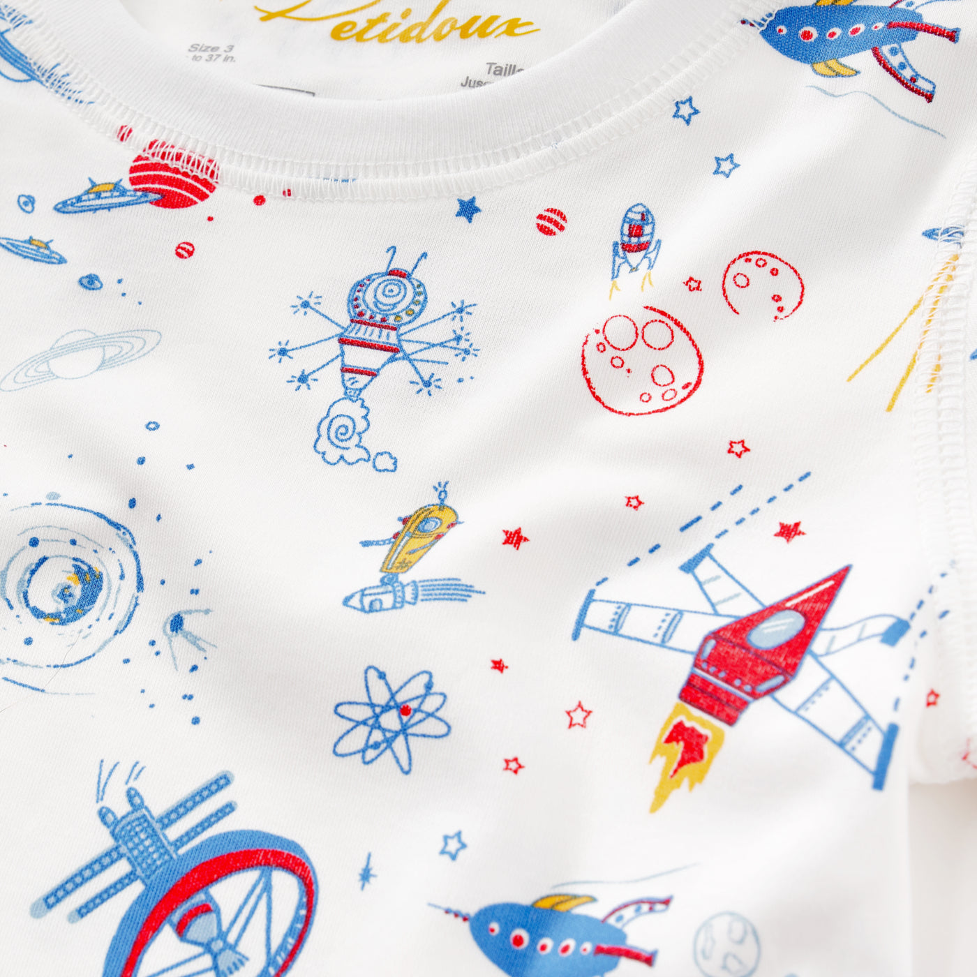 Petidoux Kids Boy Rocket to Mars - Short Sleeve Summer Pajamas