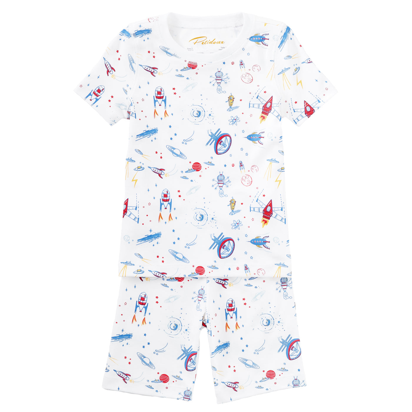 Petidoux Kids Boy Rocket to Mars - Short Sleeve Summer Pajamas