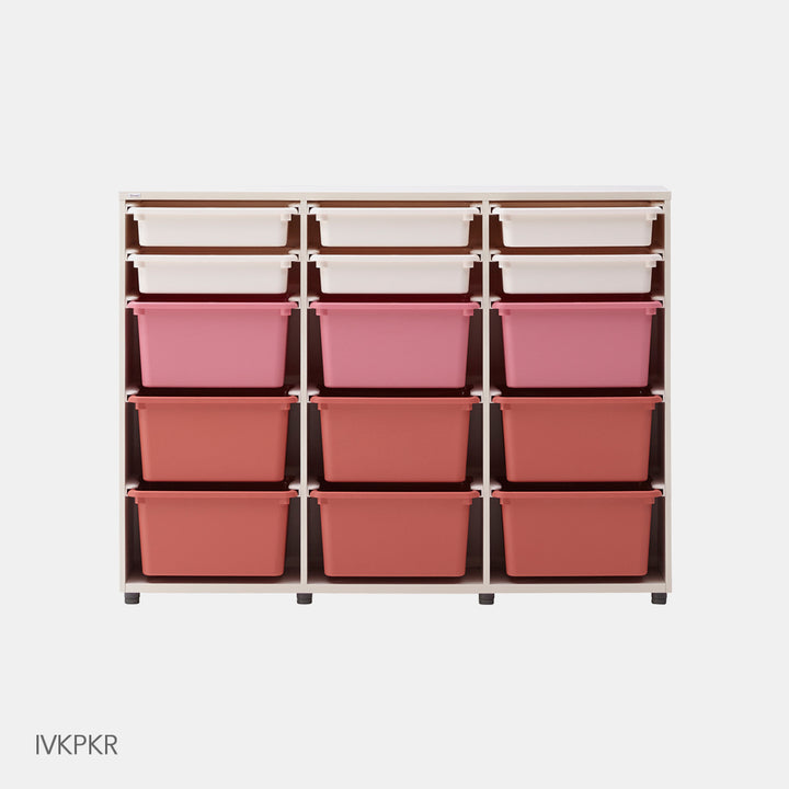 >iloom 140W 3-Story Bookshelf (with 15 Storage Bins) [multi-color]