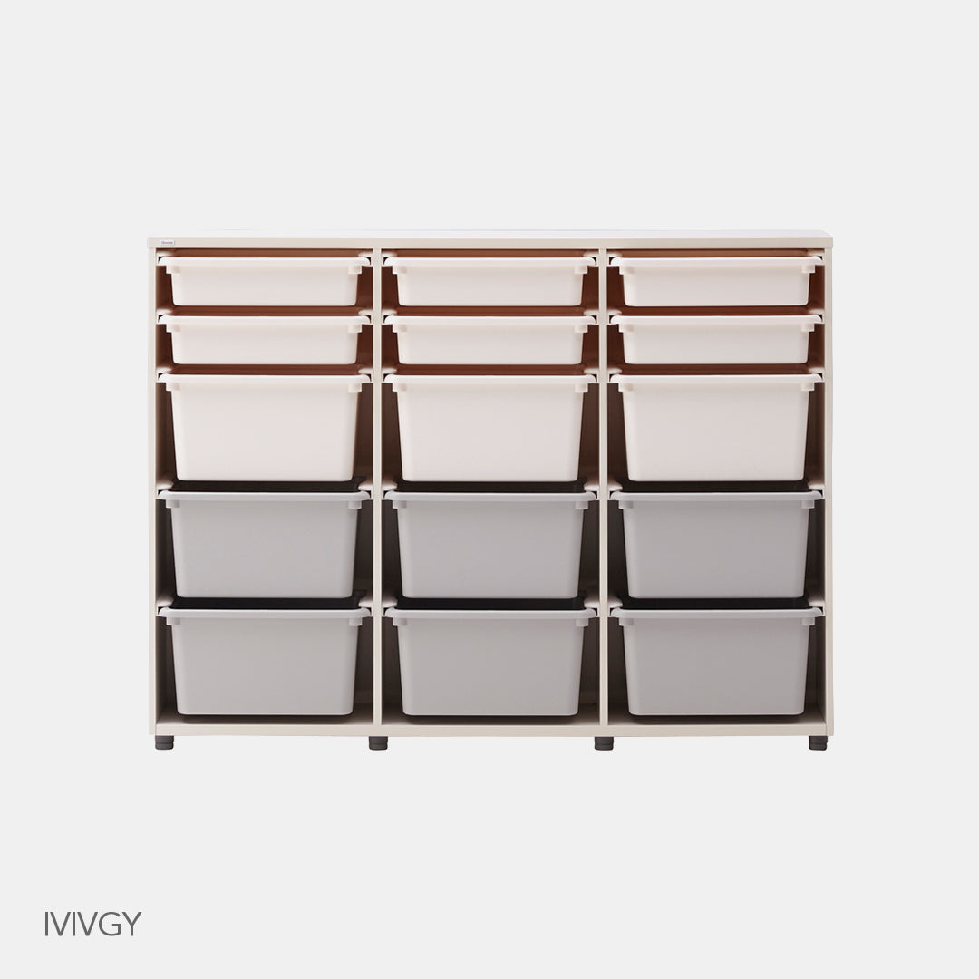 >iloom 140W 3-Story Bookshelf (with 15 Storage Bins) [multi-color]