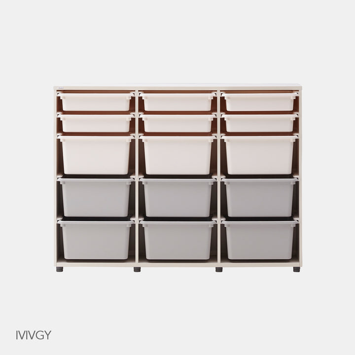 >iloom 140W 3-Story Bookshelf (with 15 Storage Bins) [multi-color]