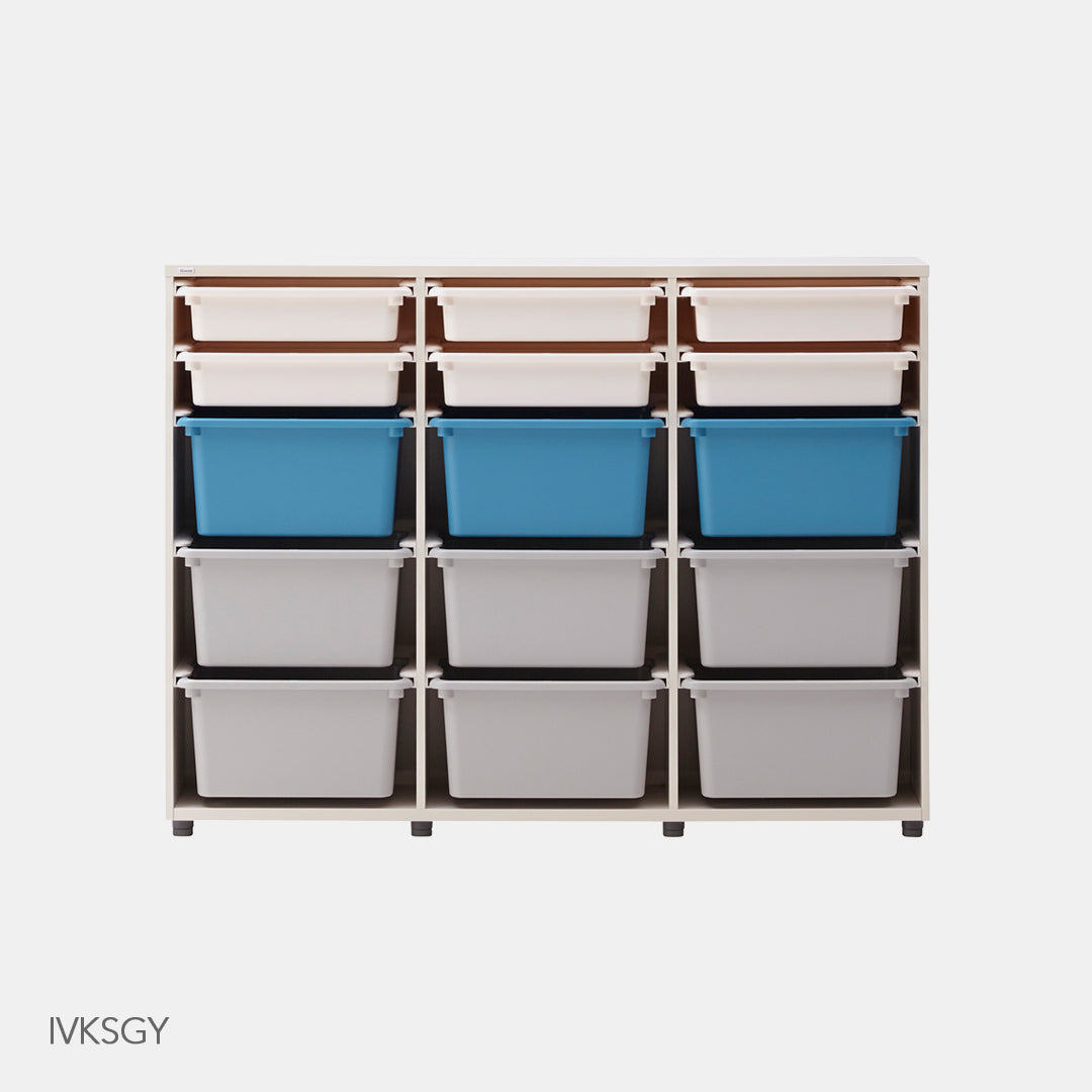>iloom 140W 3-Story Bookshelf (with 15 Storage Bins) [multi-color]