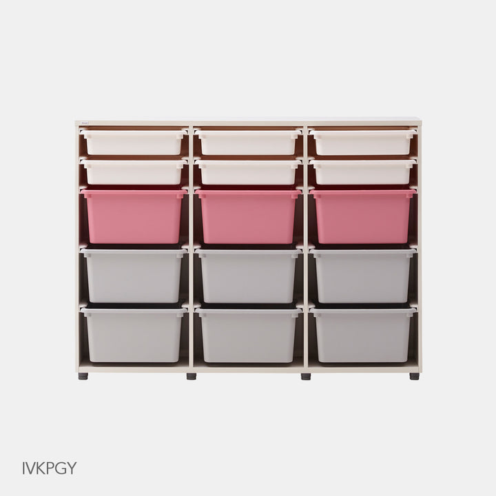 >iloom 140W 3-Story Bookshelf (with 15 Storage Bins) [multi-color]