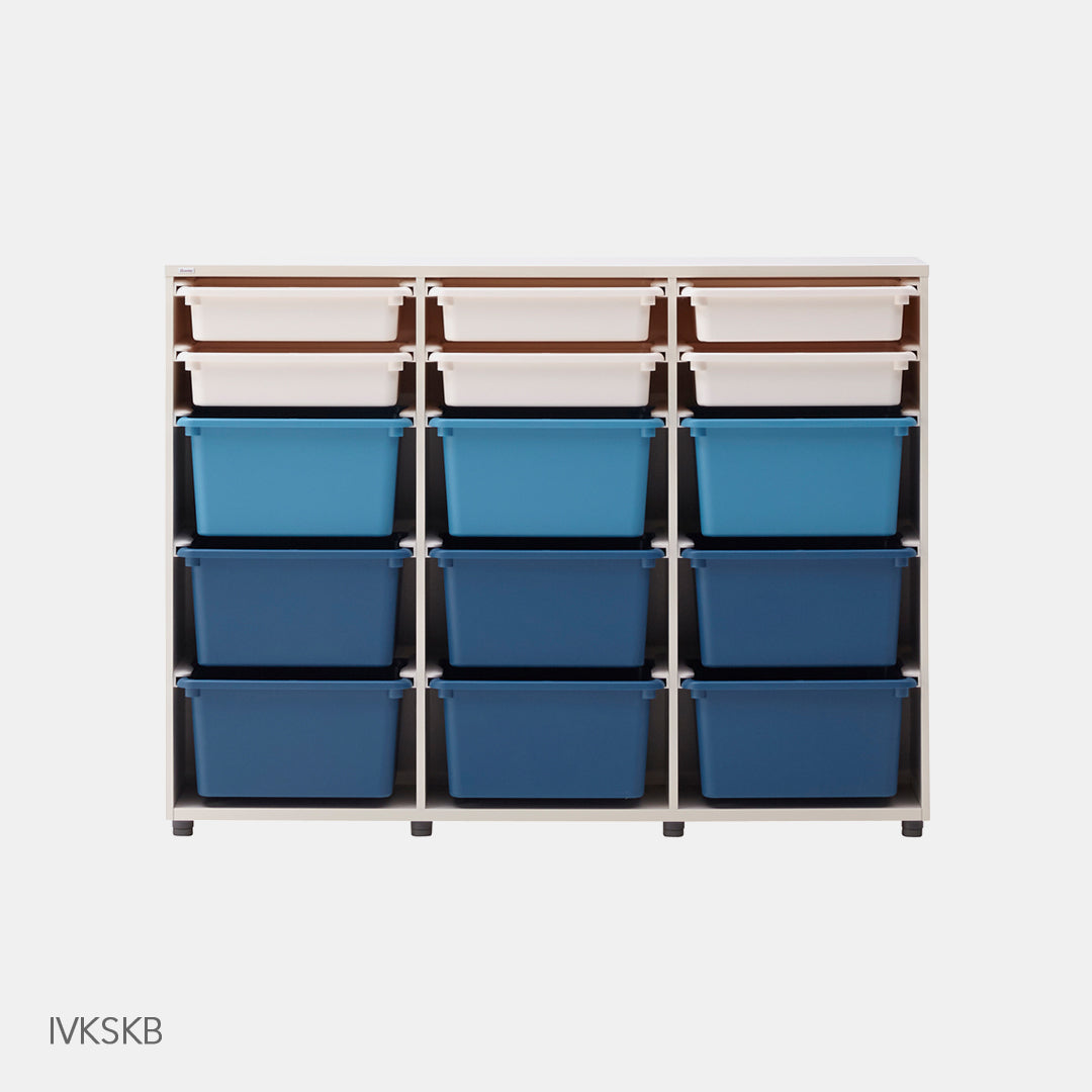 >iloom 140W 3-Story Bookshelf (with 15 Storage Bins) [multi-color]