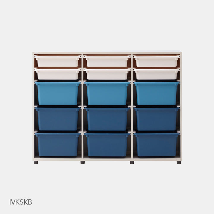 >iloom 140W 3-Story Bookshelf (with 15 Storage Bins) [multi-color]