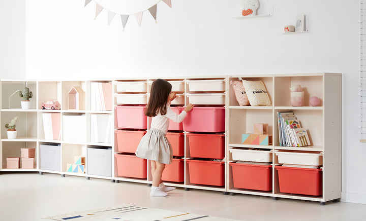 >iloom 140W 3-Story Bookshelf (with 15 Storage Bins) [multi-color]