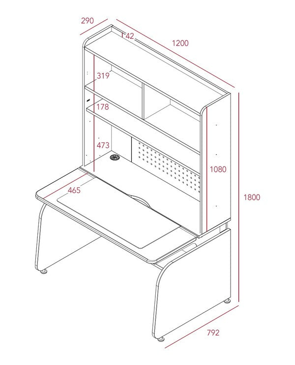 >iloom 1200W 4-Story Smart Desk Set (Height: 180cm) multi-color available [Pick-up ONLY]