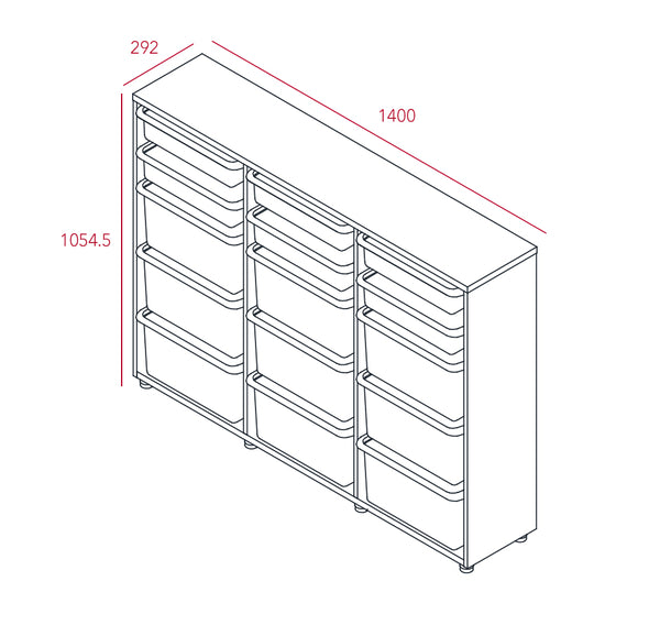 >iloom 140W 3-Story Bookshelf (with 15 Storage Bins) [multi-color]