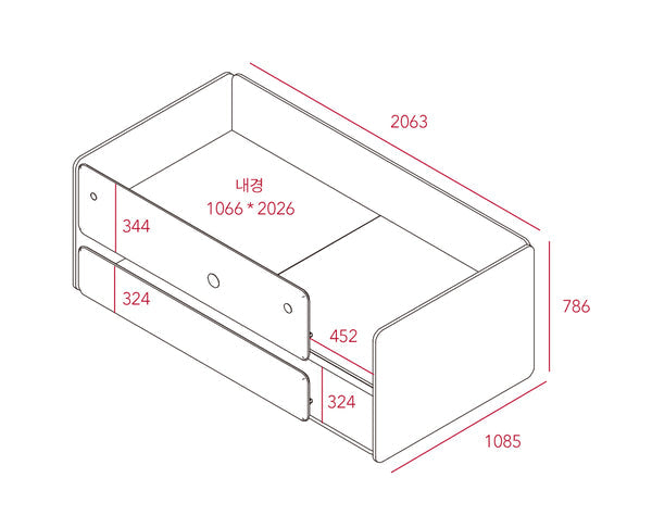 iloom Cabin Bed with Extra Sliding Storage/Bed (Length: 2063mm) more colors available [Pick-up ONLY]