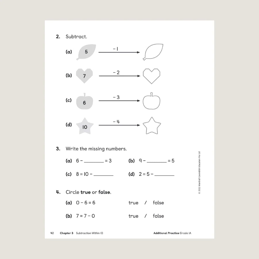 >Singapore Math Primary Mathematics Additional Practice 1A
