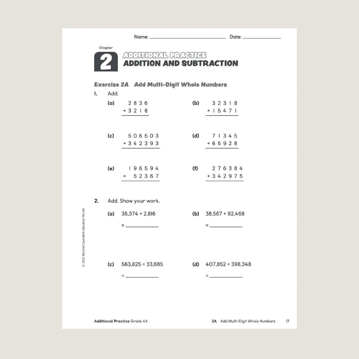 >Singapore Math Primary Mathematics Additional Practice 4A