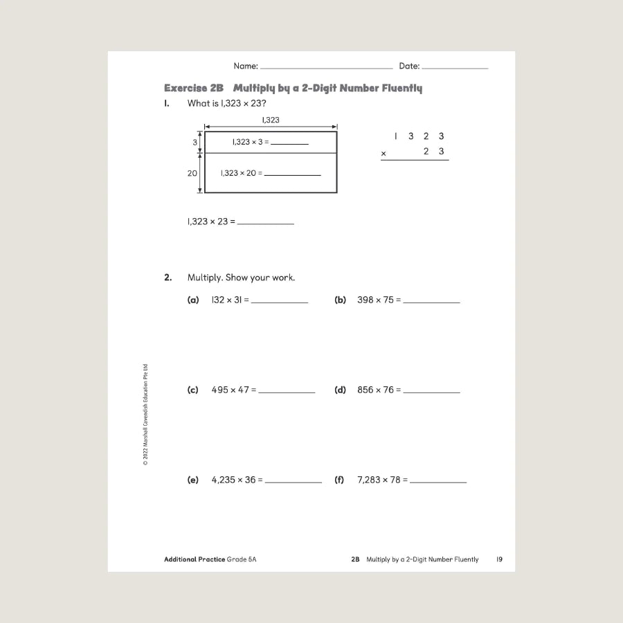 >Singapore Math Primary Mathematics Additional Practice 5A