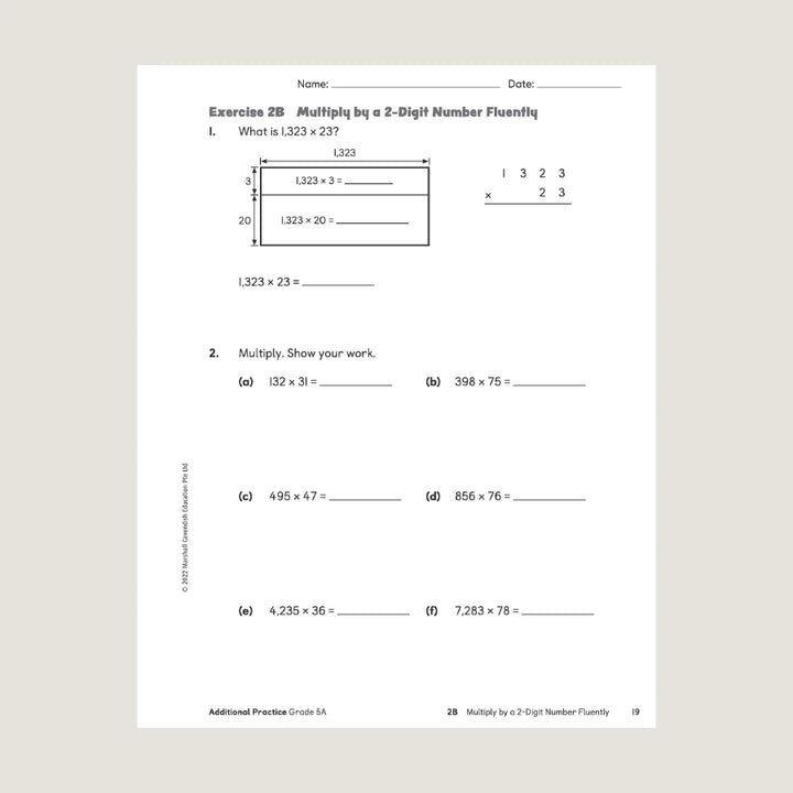 >Singapore Math Primary Mathematics Additional Practice 5A