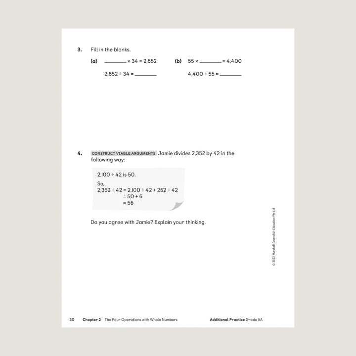 >Singapore Math Primary Mathematics Additional Practice 5A