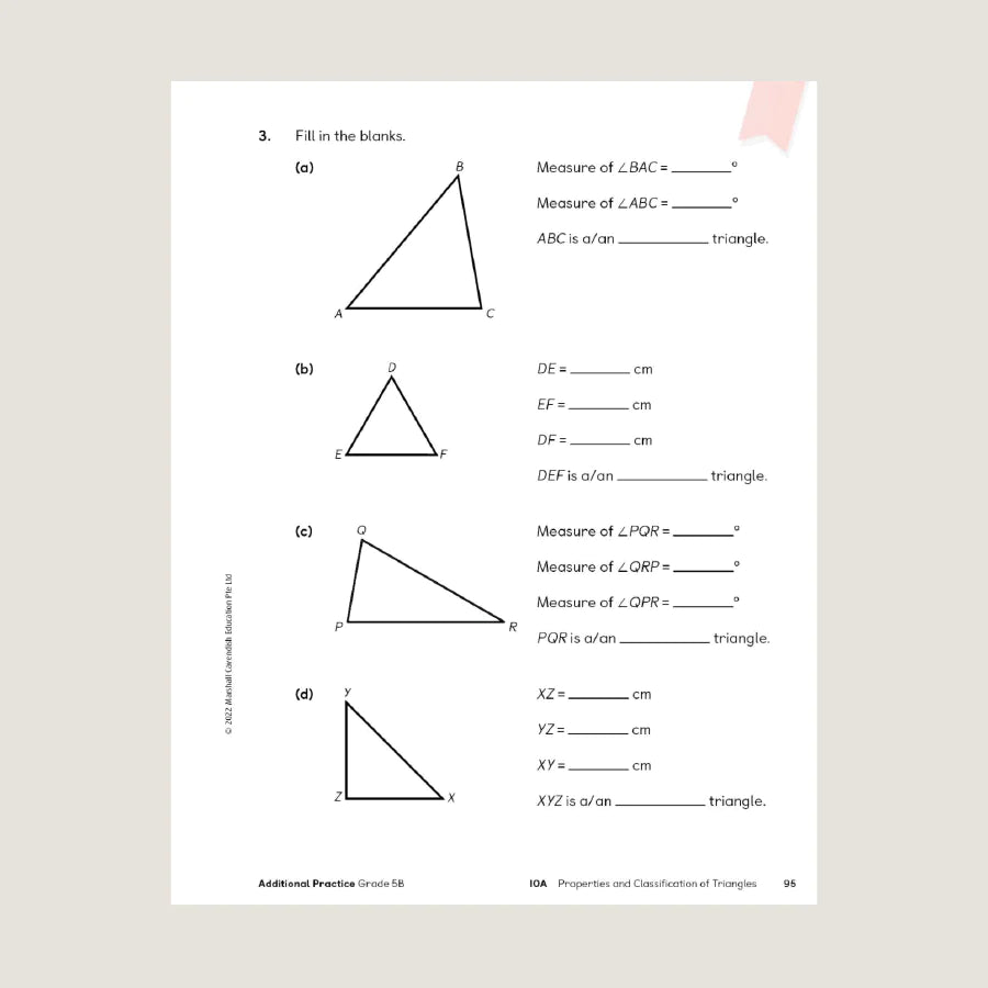 >Singapore Math Primary Mathematics Additional Practice 5B
