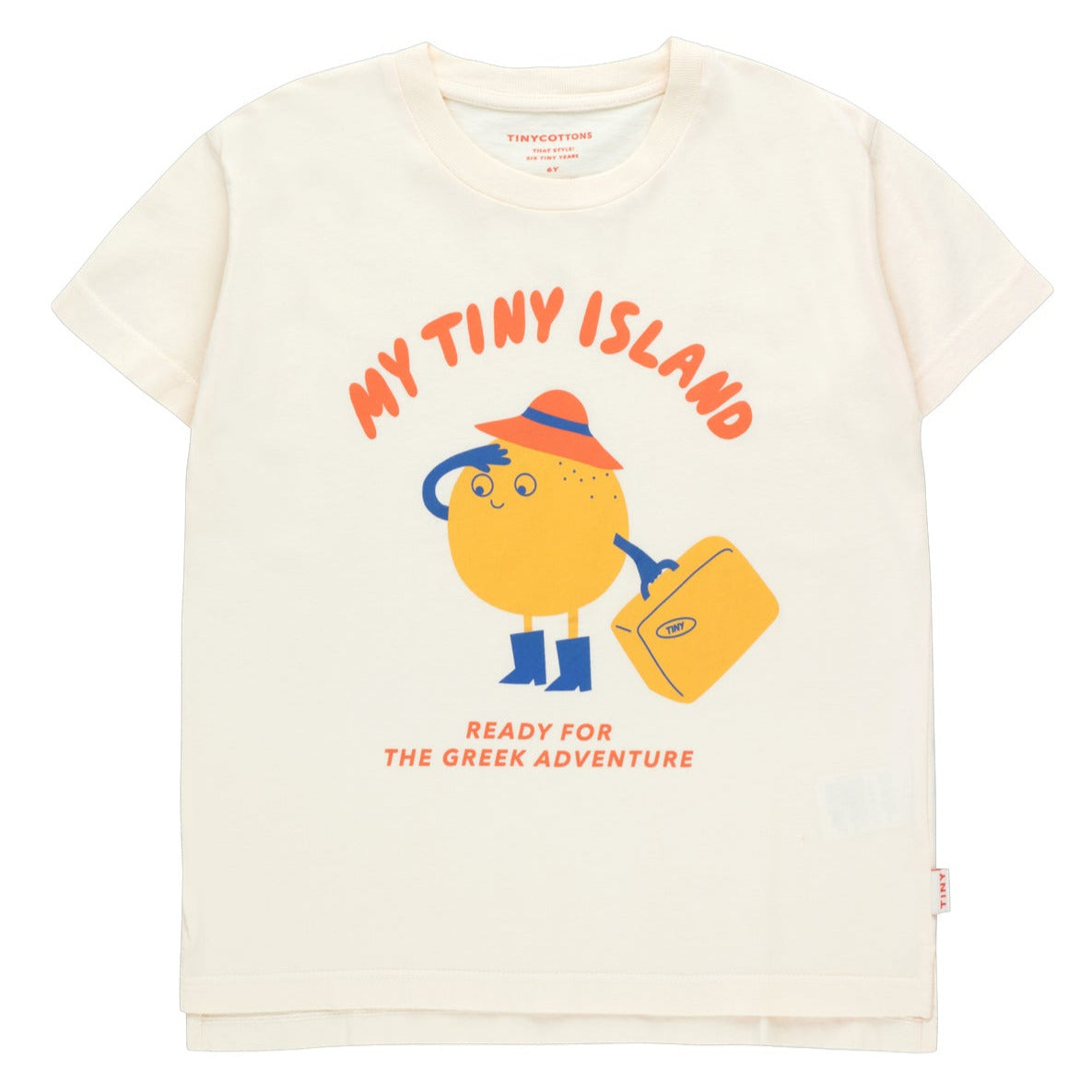 TINYCOTTONS Kids MY TINY ISLAND TEE in Light Cream/Yellow