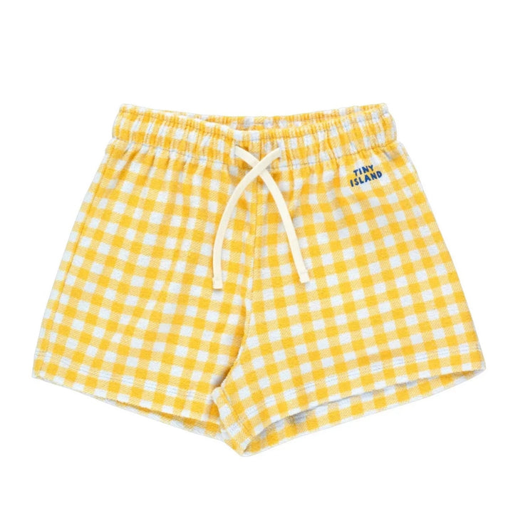 TINYCOTTONS Kids VICHY SHORT in Pale Blue/Yellow 155