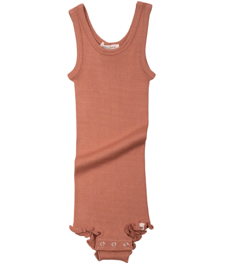 Minimalism Barcelona Signature Silk-Seamless Bodysuit in Tan