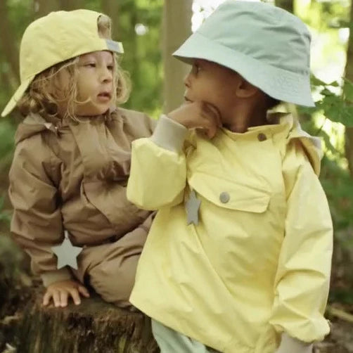 MINI A TURE Kids Wai Fleece Lined Jacket w/ Pointed Hood - Dusky Citron