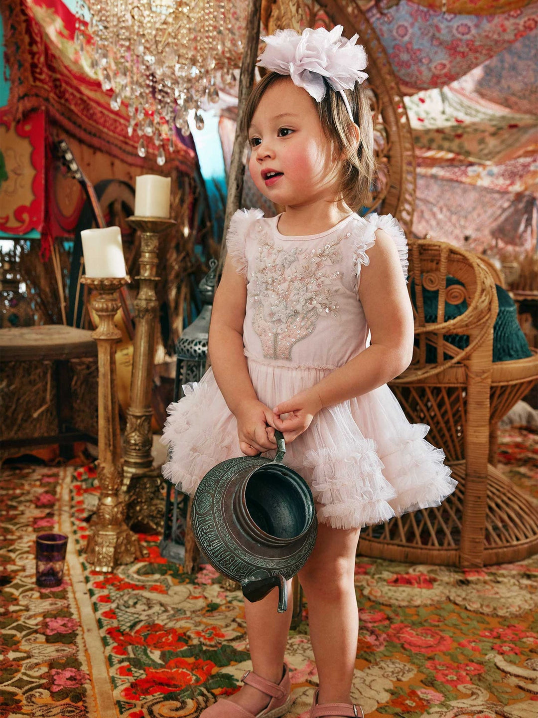 Tutu Du Monde Baby Girl FIELDS OF GOLD Bebe Palm Reader Tutu Dress - Porcelain Pink