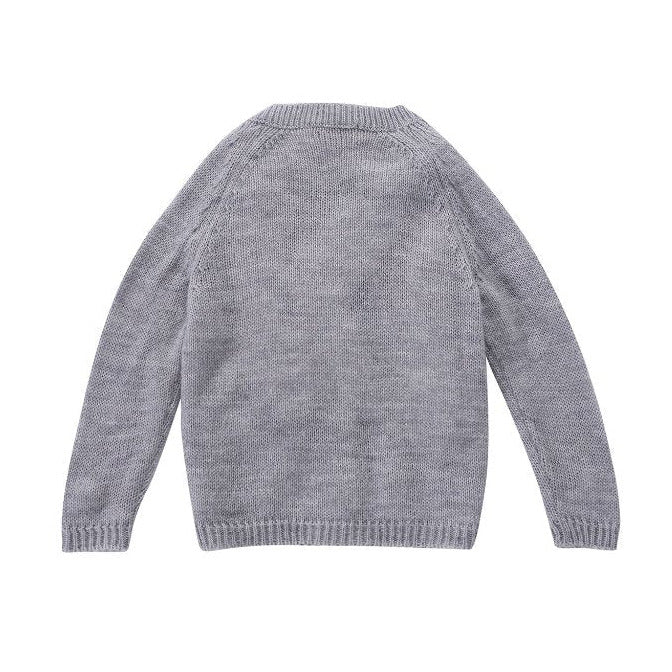Louise Misha Kids Girl's Gilet Velika Sweaters in Light Grey