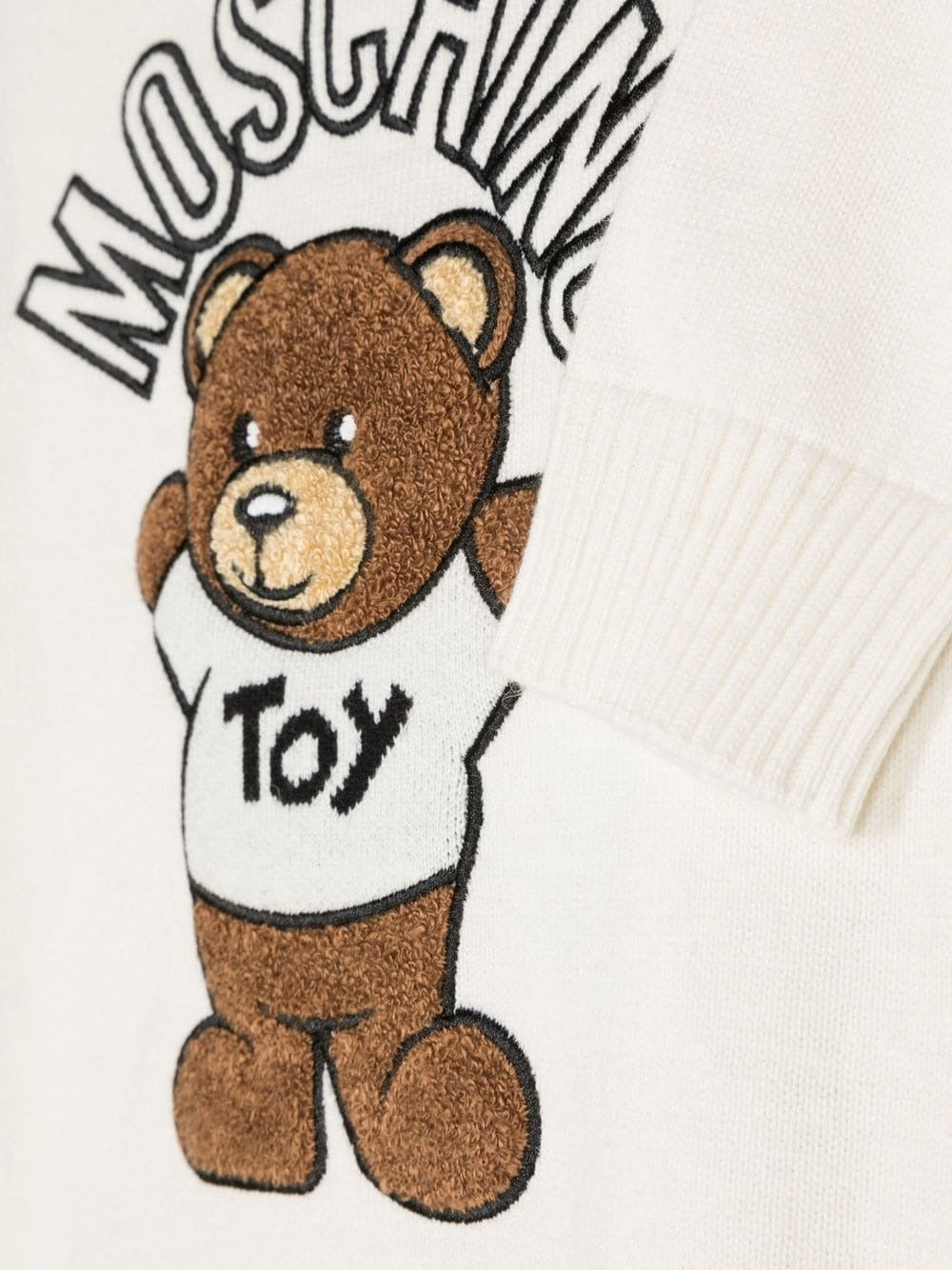 Moschino embroidered-logo cotton blanket - White