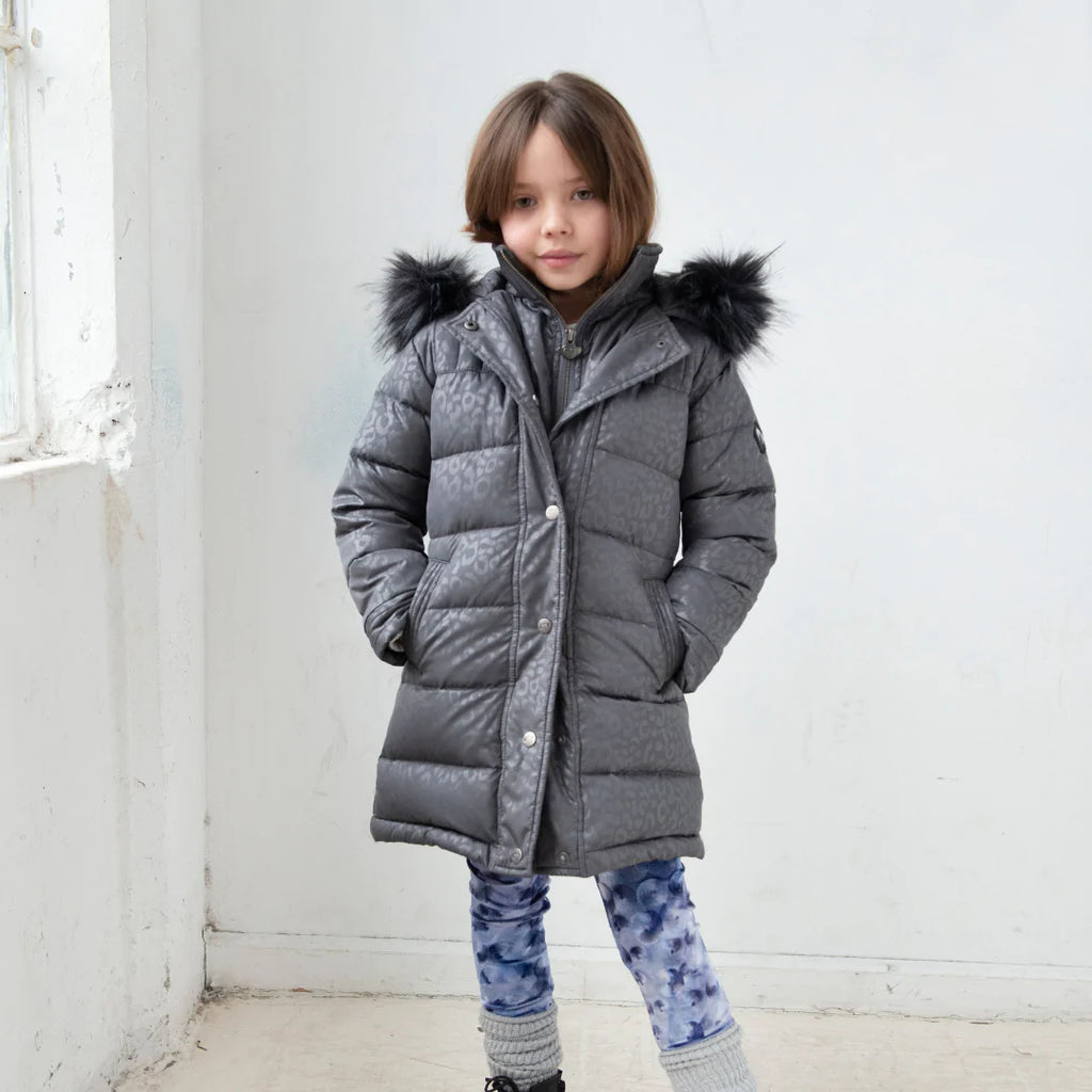 Girls grey on sale padded coat