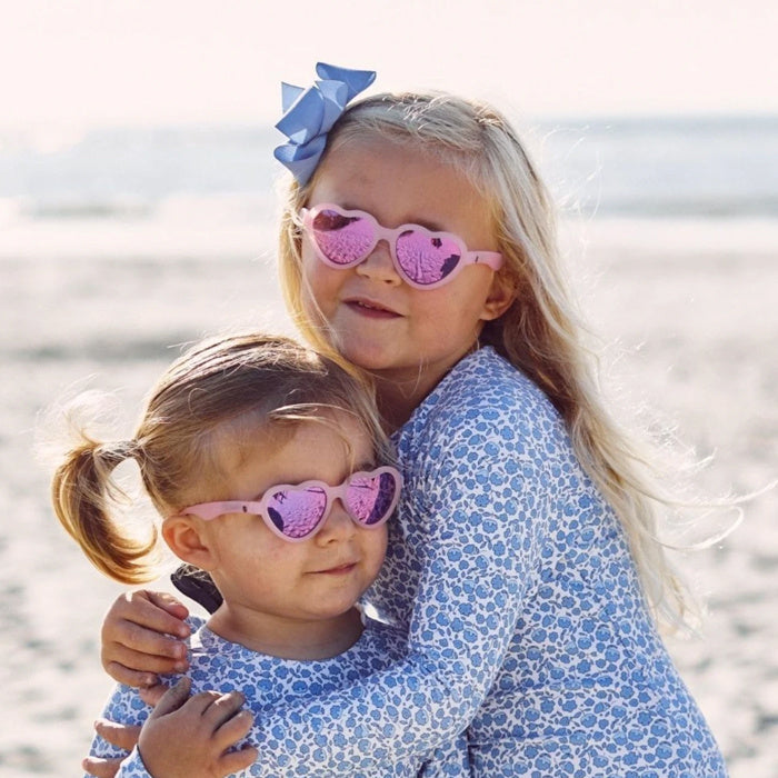 Babiators Kids Polarized Heart - Frosted Pink / Purple Mirrored Lens