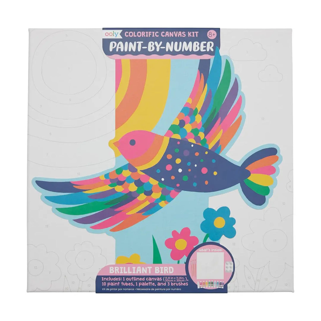 OOLY Colorific Canvas Paint By Number Kit: Brilliant Bird