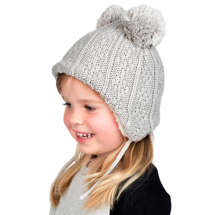 >Jan & Jul Knit Bear Beanies - Grey Bear